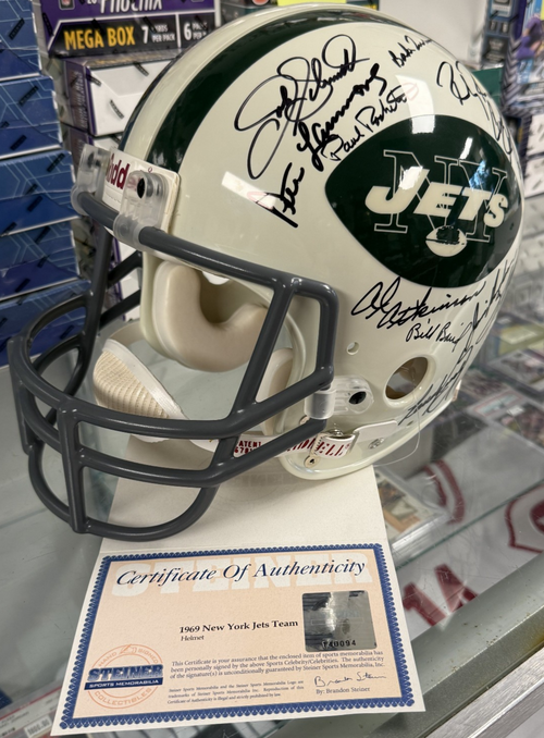 1969 NY Jets Super Bowl 3 Champ Team Signed Helmet - 24 Signatures - Steiner COA