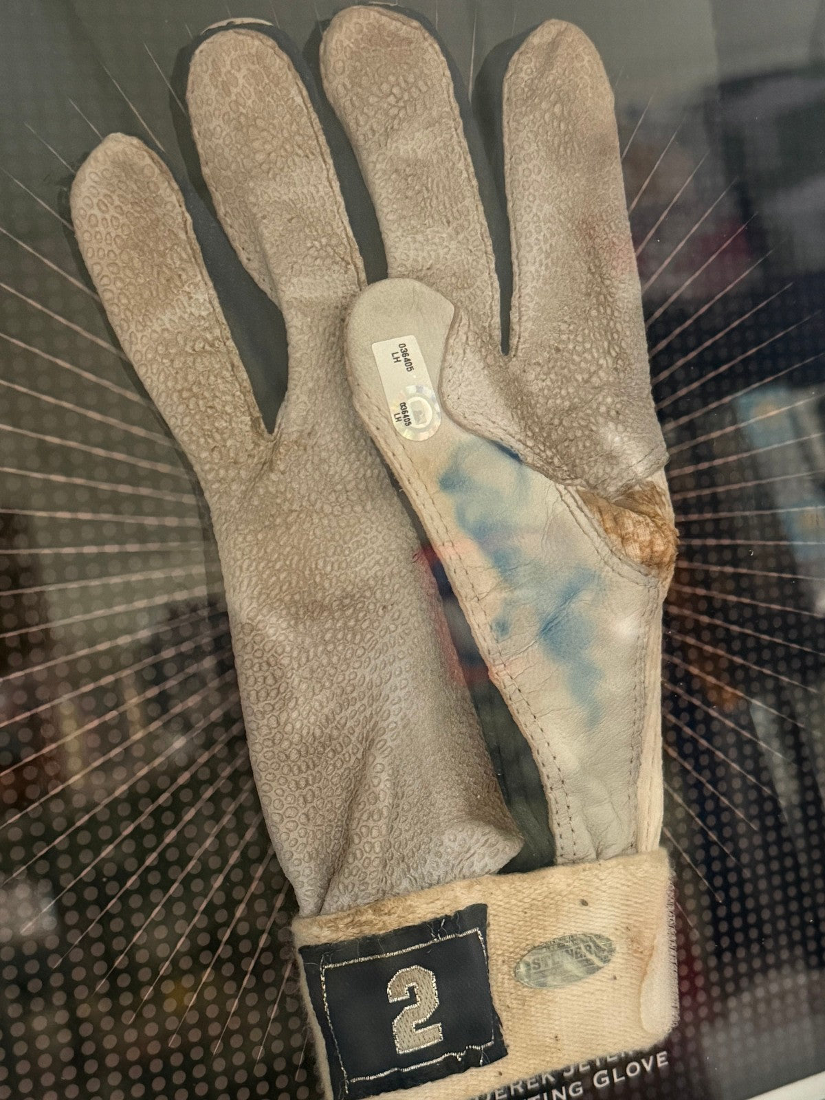 Derek Jeter Game Used Glove & Dirt from Yankee Stadium - Shadow Box - Steiner