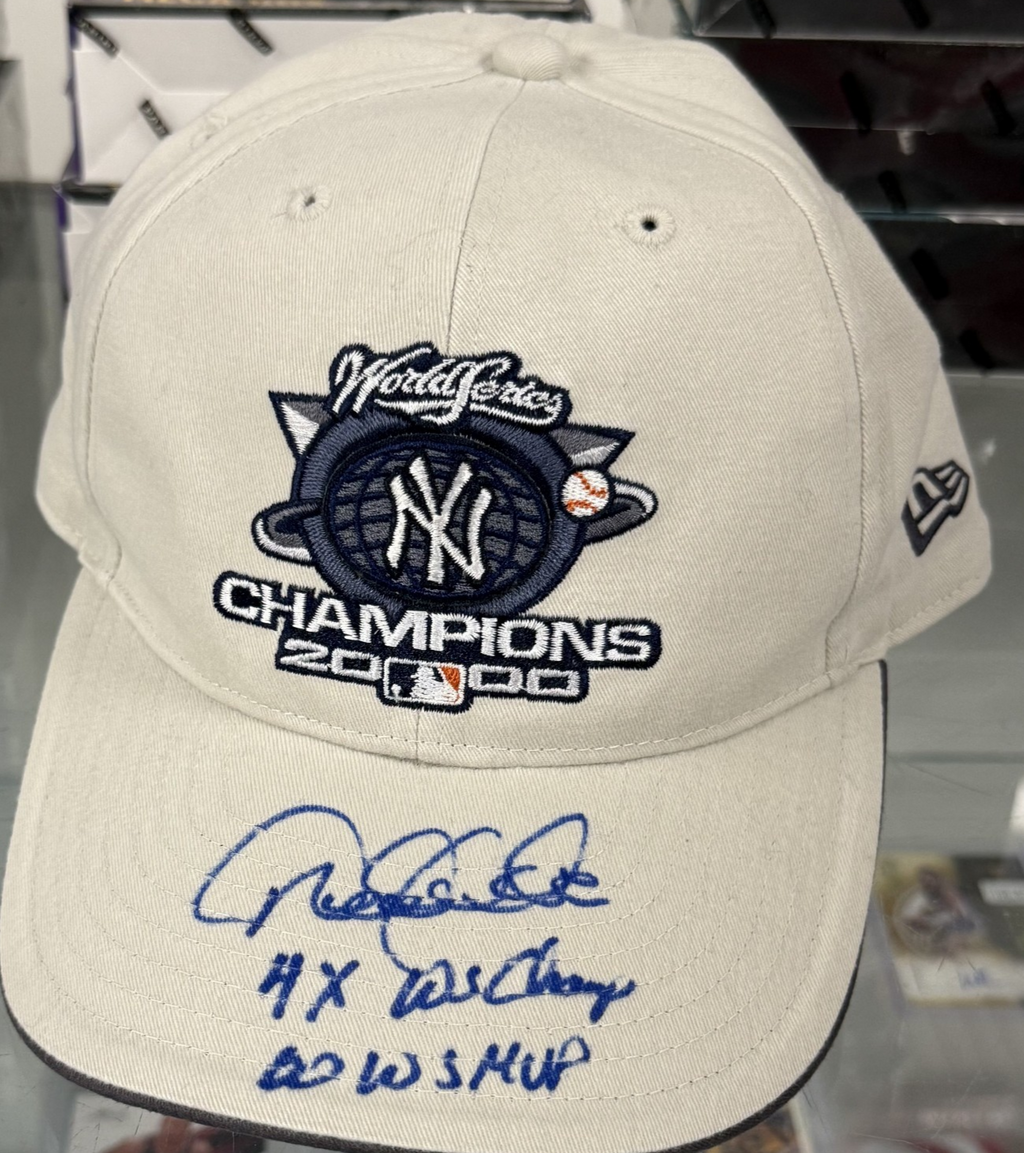 Derek Jeter Signed Auto 2000 World Series Champions Baseball Cap - Steiner COA