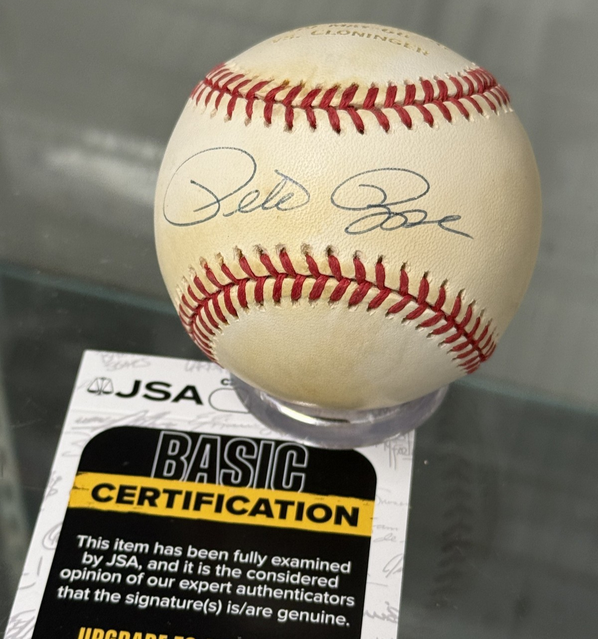 Pete Rose Signed Official National League (NL) Baseball - Hit #536 - JSA COA