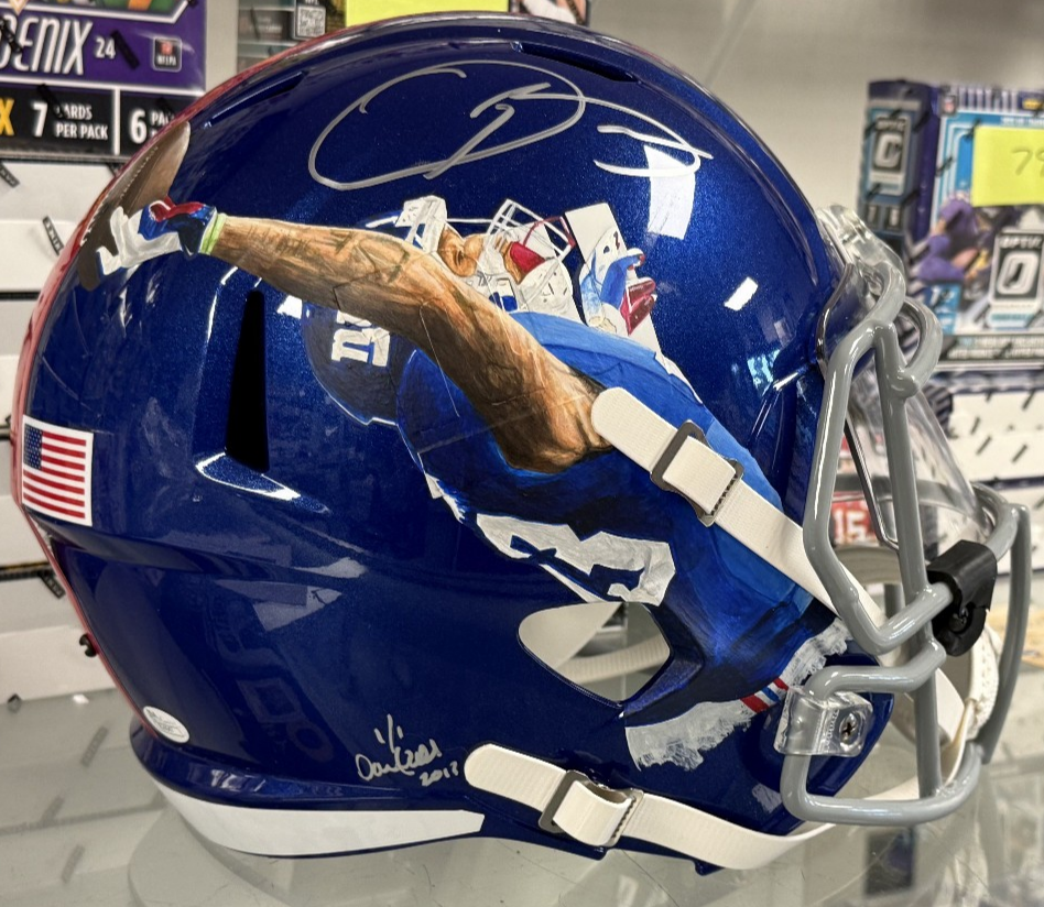 Odell Beckham Jr Signed Giants Full Size Helmet w/ Decal: 'The Catch' - JSA COA