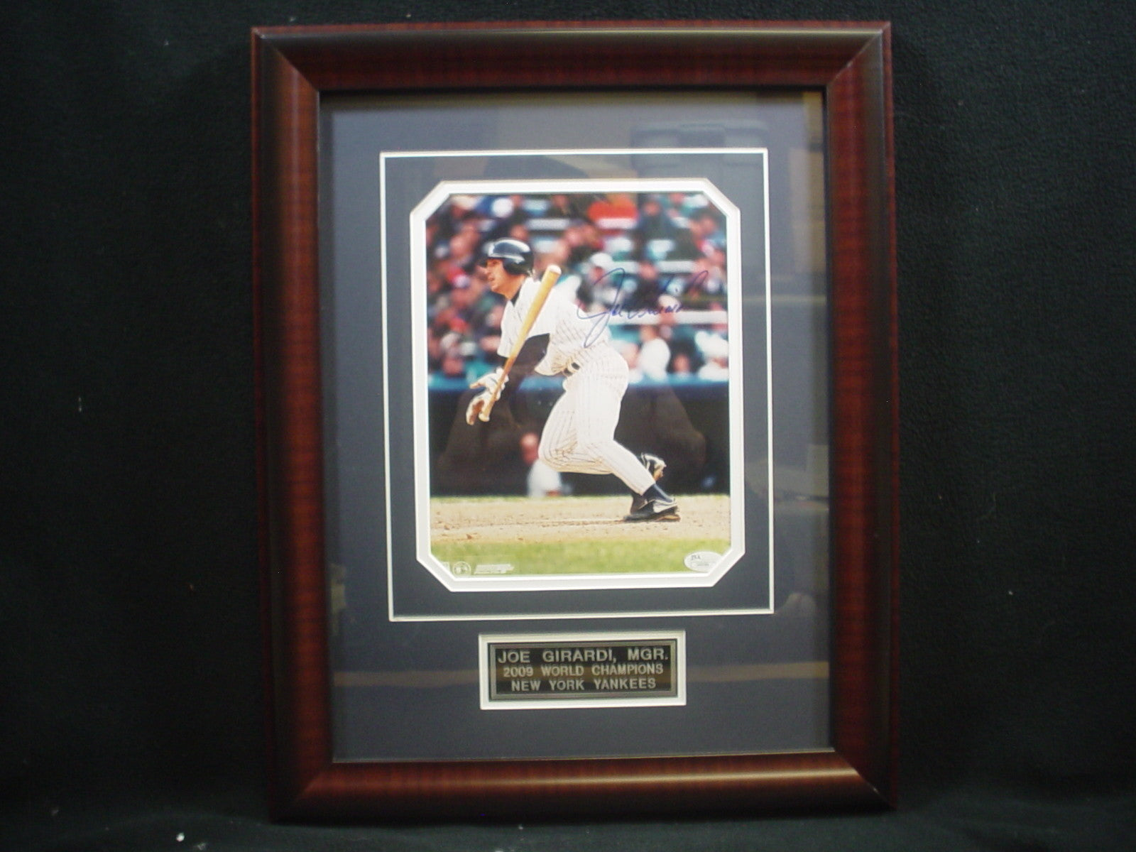 Joe Girardi New York Yankees Autograph Signed 8 x 10 Framed Nameplate JSA Cert