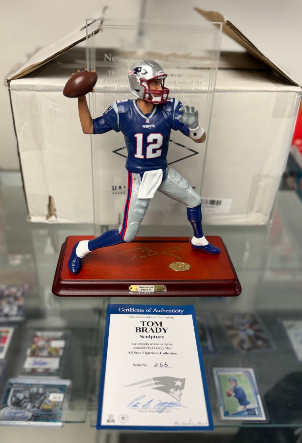 Danbury Mint HOF Tom Brady NFL New England Patriots Statue with Original Box