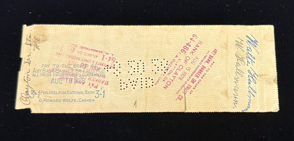1928 Thomas Edison Signed Check - Full JSA Letter of Authentication (#821)