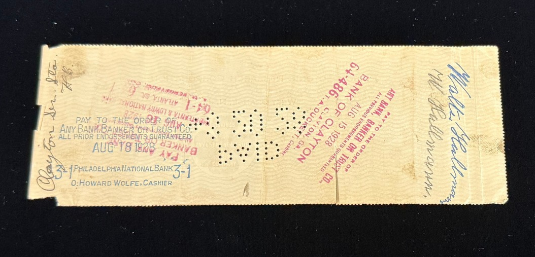 1928 Thomas Edison Signed Check - Full JSA Letter of Authentication (#821)
