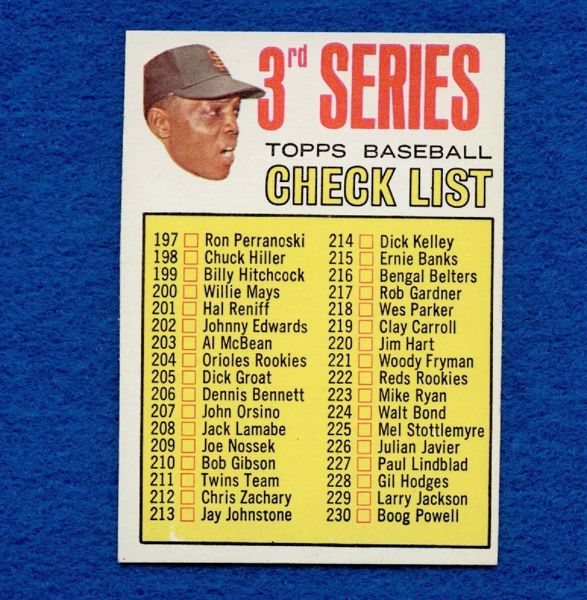 1967 Topps Set Break Pack Fresh #191 Checklist 3rd Series EX+ #77