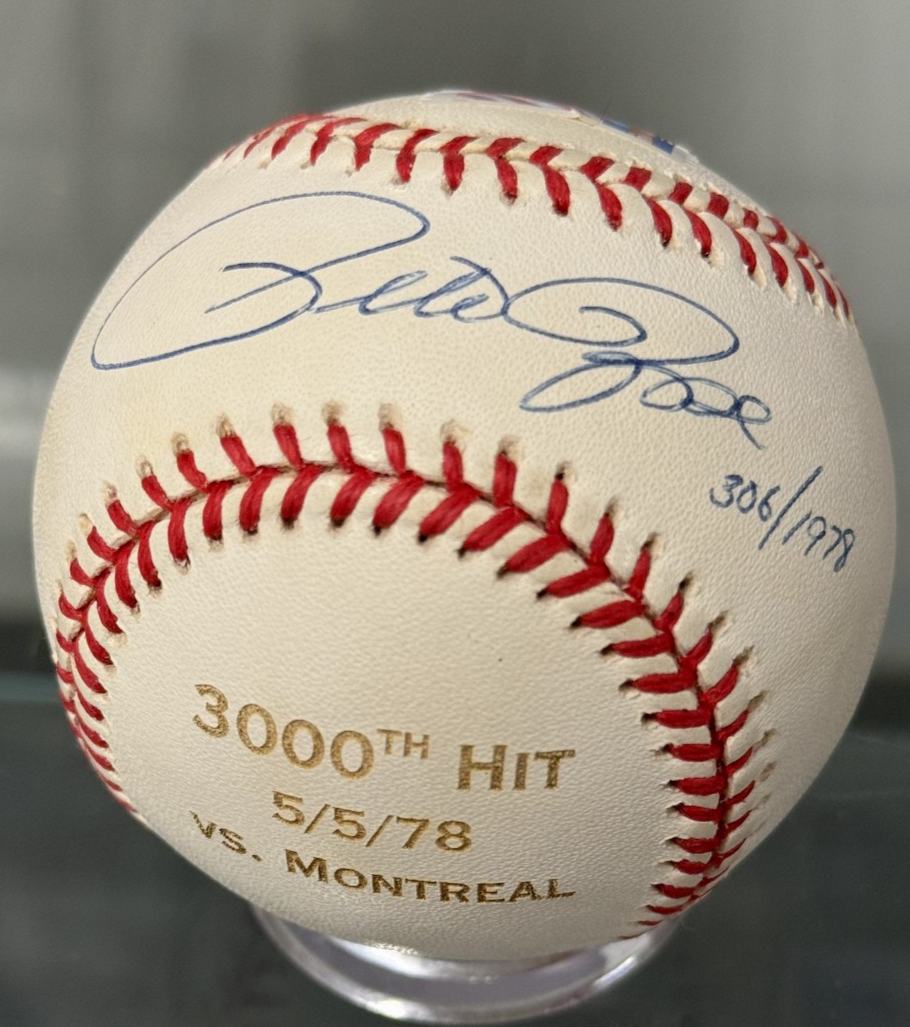 Pete Rose Signed Official NLB & 3000th Hit Baseball & Numbered 306/1978 - JSA