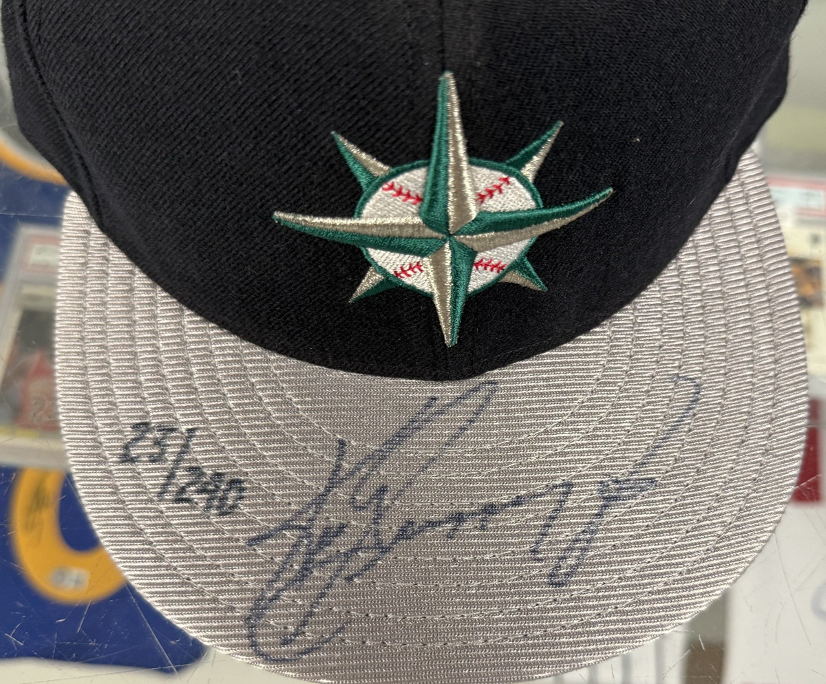 Ken Griffey Jr. Signed 1997 Seattle Mariners New Era Cap UDA COA - #23/240