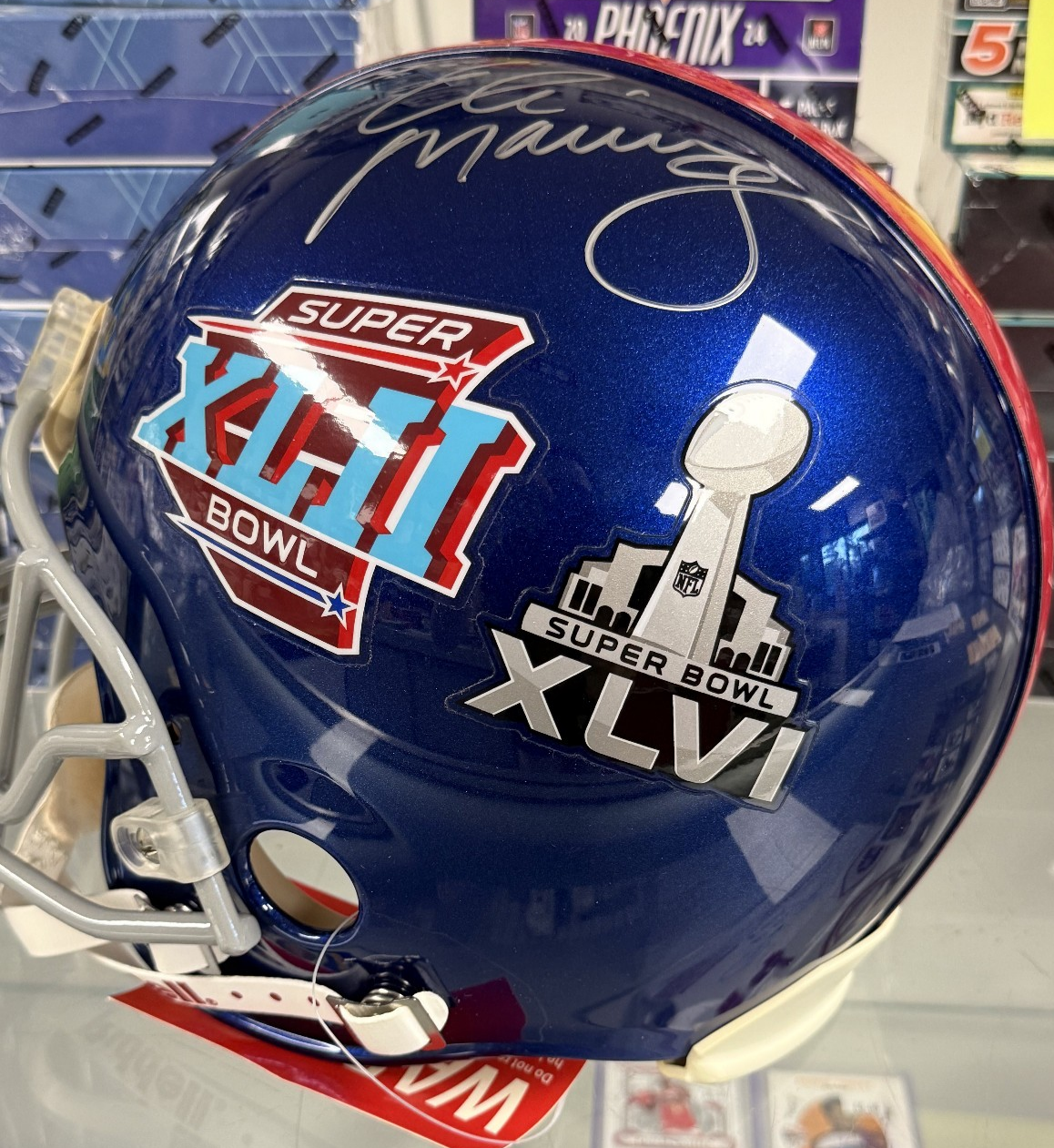 Eli Manning Signed Super Bowl XLVI/XLII Full Size Riddell Helmet - Steiner COA
