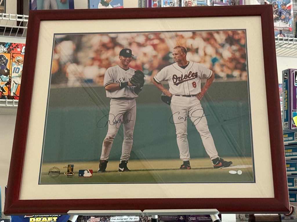 Derek Jeter Signed 20x24 Photo Cal Ripken Jr Autographed Steiner Authen.