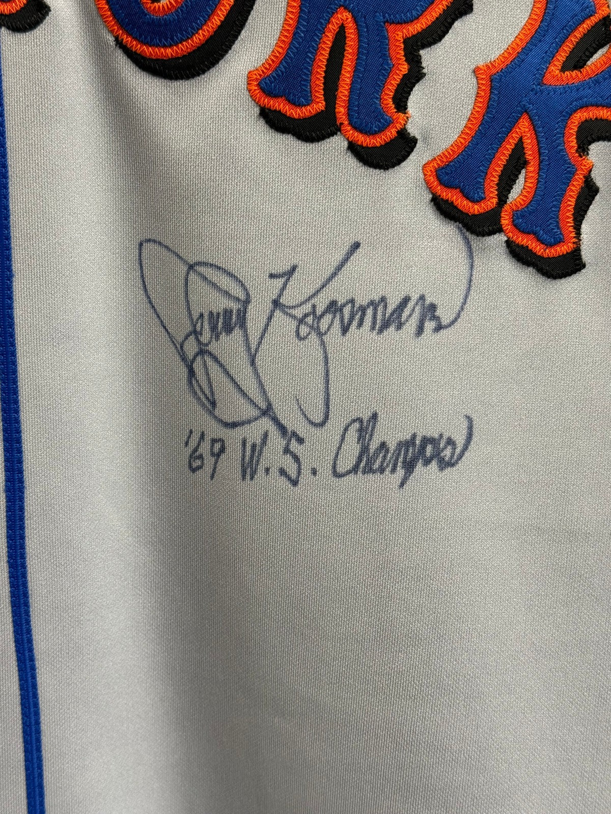 Majestic Jerry Koosman Autographed Mets Jersey  - JSA Authenticated