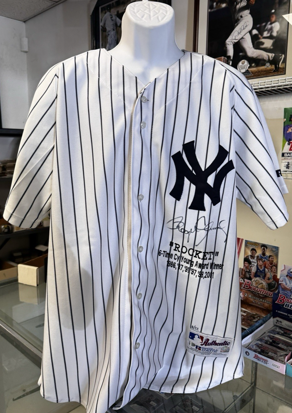 Roger Clemens Signed Autographed "Rocket" Yankees Jersey - STEINER Cert 8/22