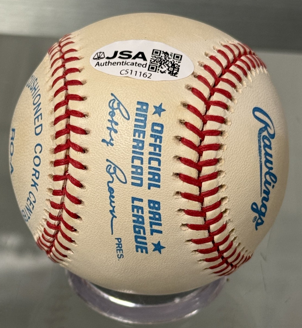 Albert Belle Signed Rawlings Official American League Baseball JSA Authenticated
