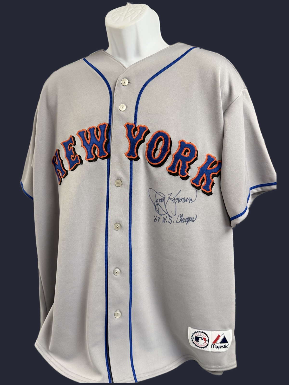 Majestic Jerry Koosman Autographed Mets Jersey  - JSA Authenticated