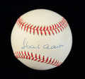 Hank Aaron Signed Autographed NL Baseball - JSA Sticker Only