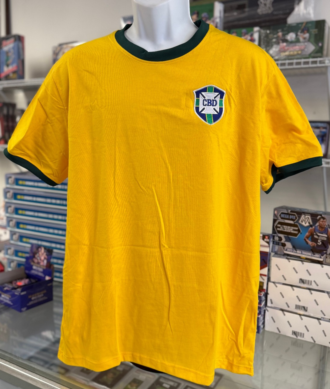 Pelé Custom Signed CBD Brazil Soccer Jersey Autographed PSA/DNA Authenticated