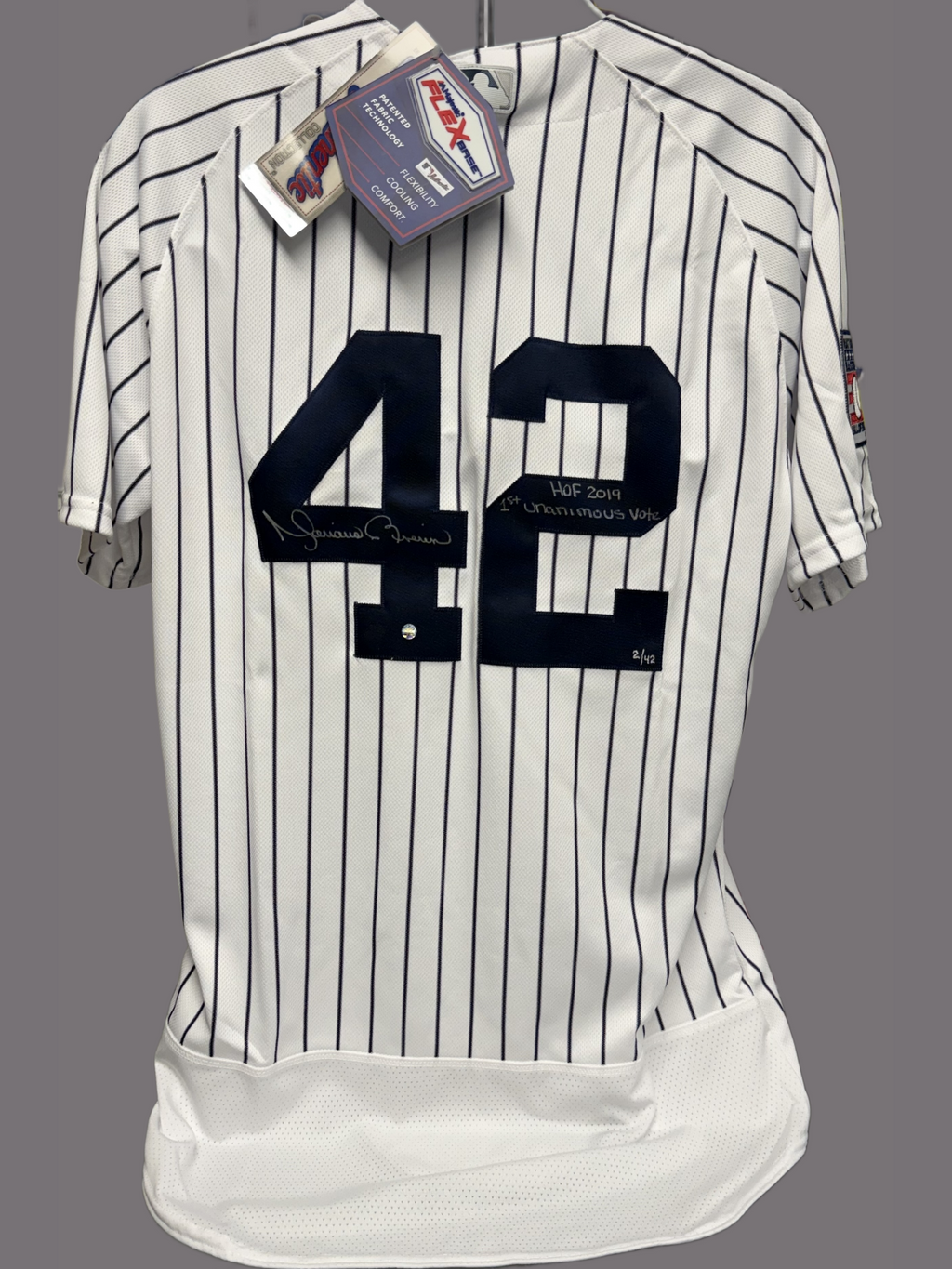 Mariano Rivera Signed Autographed NY Yankees FLEX HOF Jersey - Steiner COA, 2/42