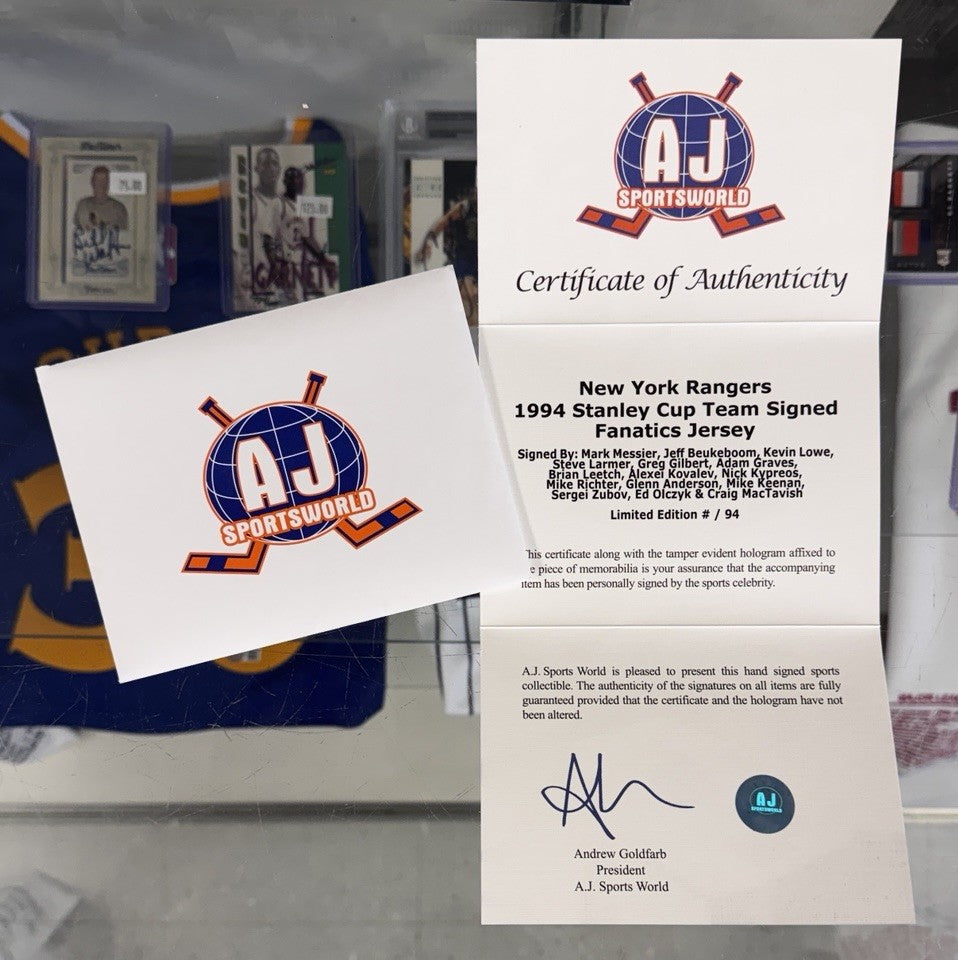New York Rangers 1994 Stanley Cup Team Signed Autographed Fanatics Jersey /94