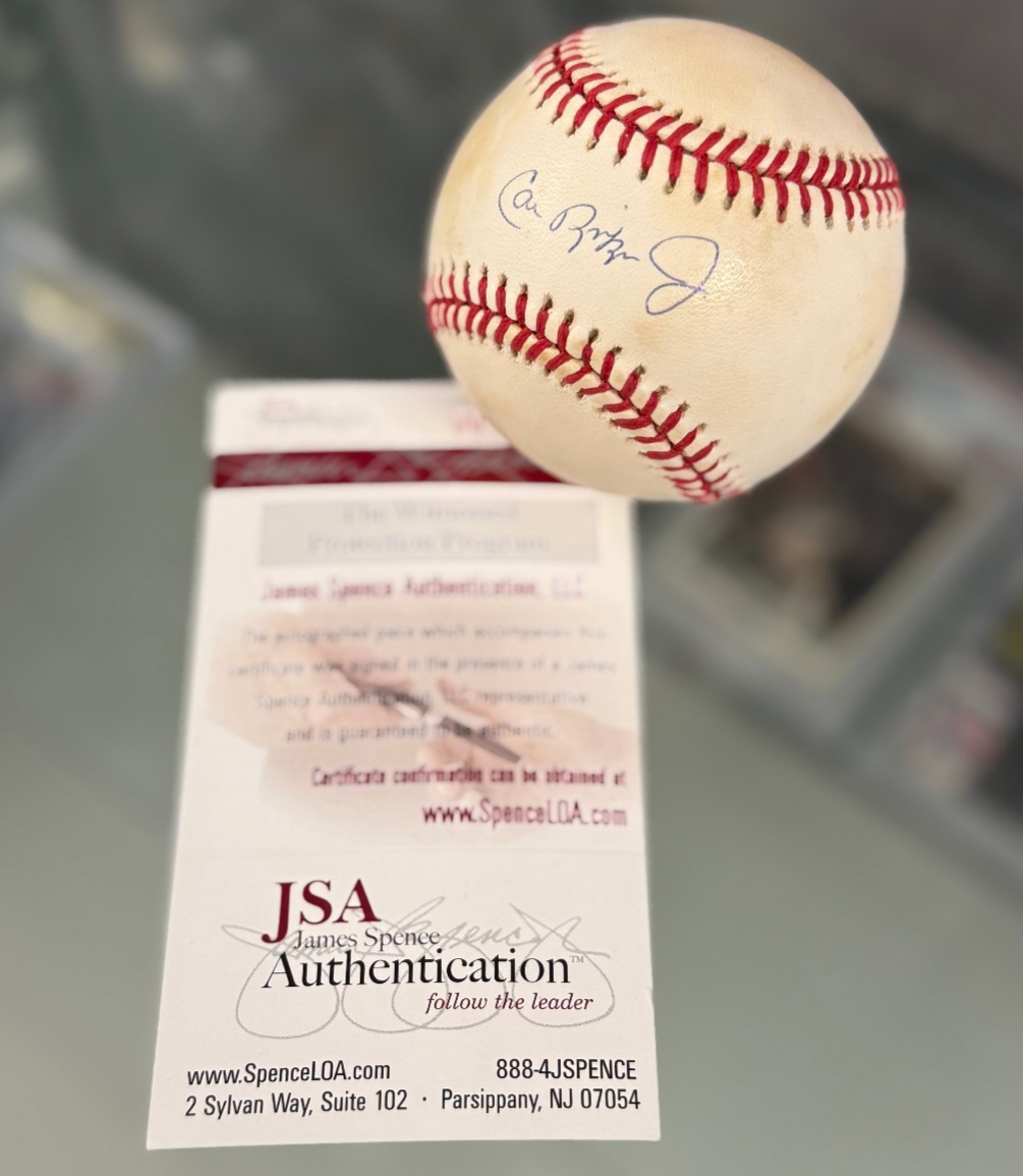Cal Ripken Jr. American League Baseball - JSA Authen. (Toning)